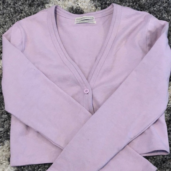 Lavander cropped cardigan - Picture 2 of 4